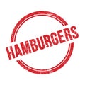 HAMBURGERS text written on red grungy round stamp