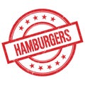 HAMBURGERS text written on red vintage round stamp