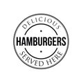 Hamburgers vintage stamp black logo