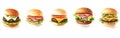 Hamburgers on a white background Royalty Free Stock Photo