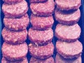 Hamburguesa assort on counter