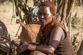 Omo Valley, Ethiopia - January 10, 2019: Hamer tribe members prepare for initiation rites