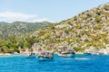 View of Hamidiye Bay in Kekova region of Antalya province of Turkey