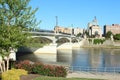 Hamilton Bridge crossing Great Miami River in Hamilton, Ohio Royalty Free Stock Photo