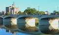 Hamilton Bridge Reflecting on Great Miami River in Ohio