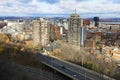 Hamilton, Canada with expressway in foreground Royalty Free Stock Photo