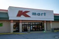 Exterior view of a Kmart retail store, with the classic logo and signage