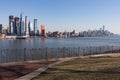 Hamilton Park in Weehawken New Jersey with a New York City Skyline View along the Hudson River Royalty Free Stock Photo