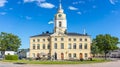 The old town hall building in the central square of old town of Hamina, Finland