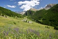 The hamlet Les Chalmettes, located above Ceillac village along Cristillan valley