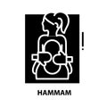 hammam icon, black vector sign with editable strokes, concept illustration