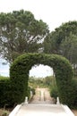 HAMMAMET, TUNISIA-MAY 03, 2019: arch of green plants