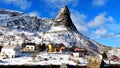 Hammarskaftet Mountain, Reinehalsen, Lofoten Islands, Norway. Royalty Free Stock Photo