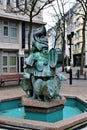 Luxembourg - January 2023 -Hammelsmarsch Fountain in the city center