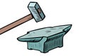 Hammer and anvil. blacksmith tool