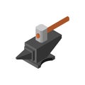 Hammer and Anvil isolated. Blacksmith tool Royalty Free Stock Photo