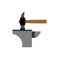 Hammer and anvil. smith tools. Accessory blacksmithing