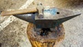 Hammer and anvil used by a blacksmith. Royalty Free Stock Photo