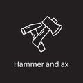 Hammer and Ax icon icon. Simple element illustration. Hammer and Ax icon symbol design from Construction collection set. Can be