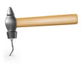 Hammer bended the nail isolated Royalty Free Stock Photo