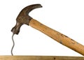 Hammer and bent nail Royalty Free Stock Photo