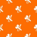 Hammer clamping mites pattern vector orange