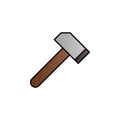 Hammer color gradient vector icon