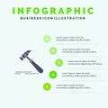 Hammer, Construction, Tool, Strong, Carpenter Solid Icon Infographics 5 Steps Presentation Background