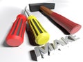 Hammer and screwdrivers to make - 3D rendering Royalty Free Stock Photo