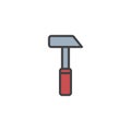 Hammer filled outline icon