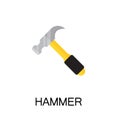 Hammer flat element for web design or moble app Royalty Free Stock Photo