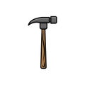 Hammer flat illustration. tooling icon for design and web.