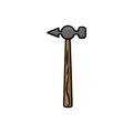 Hammer flat illustration. tooling icon for design and web.