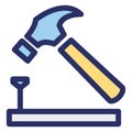 Hammer, hammer for nail fixer Isolated Vector Icon which can be easily modified or edited