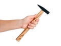 Hammer in hand isolated. Royalty Free Stock Photo