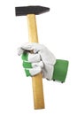 Hammer in hand isolated Royalty Free Stock Photo