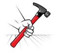 Hammer hand label Royalty Free Stock Photo