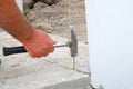 Hammer hitting a nail Royalty Free Stock Photo