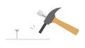 Hammer Hitting a Nail Icon for Construction and DIY, vector design Generative AI Royalty Free Stock Photo