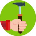 Hammer holding hand Icon Isolated Vector Illustration vector illustration Royalty Free Stock Photo