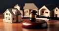 hammer house, toy house, lawyer service concept, court hammer,