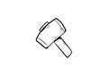 Hammer icon in doodle sketch lines. Construction tool work carpenter nail wood Royalty Free Stock Photo