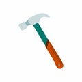 Hammer icon isolated on white background. Building tools in cartoon flat design. Mechanic and handyman tools concept. Vector