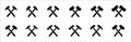 Hammer icon set. Crossed hammers vector icons set. Simple flat design. Symbol or sign for smith, blacksmith, metalwork, repair,