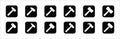 Hammer icon set. Hammers vector icons set. Simple flat design. Symbol or sign for web button, smith, blacksmith, metalwork, repair