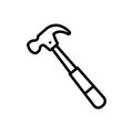 Black line icon for Hammer, shattered and destroyed Royalty Free Stock Photo