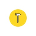 Hammer icon, stock vector illustration flat design style.