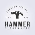 hammer icon symbol, carpenter logo vector illustration design, workshop of woodworker template design