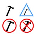 Hammer Icon with Variations Royalty Free Stock Photo