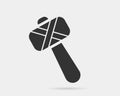 Hammer icon vector black and white silhouette. Tool symbol isolated on background Royalty Free Stock Photo